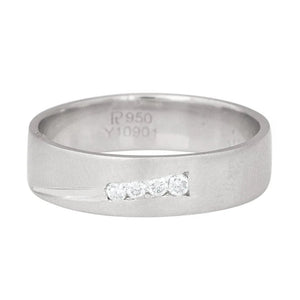 Jewelove™ Rings 4 Diamond Platinum Band for Men JL PT 476