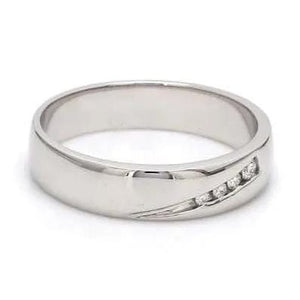 Jewelove™ Rings 4 Diamond Platinum Band for Men JL PT 476