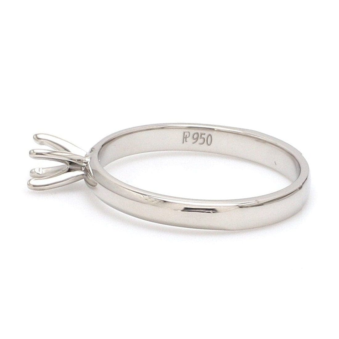 Jewelove™ Rings Women's Band only 4-Prong Platinum Mounting for Solitaire JL PT 673-M