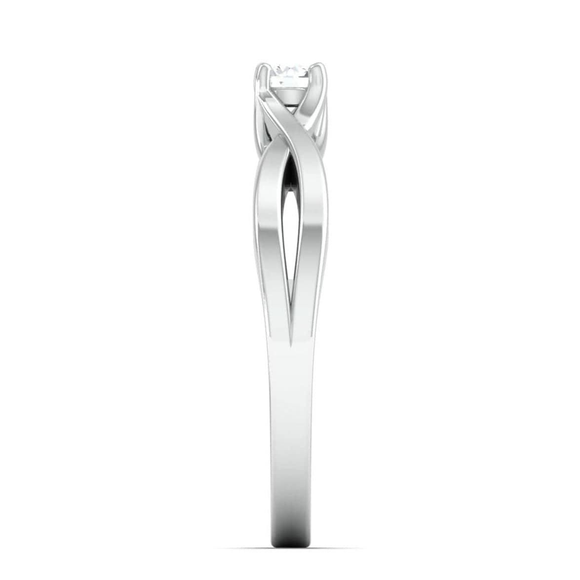 Jewelove™ Rings 4 Prong Platinum Solitaire Ring with a Twist JL PT 676