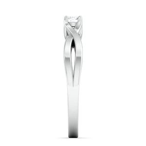 Jewelove™ Rings 4 Prong Platinum Solitaire Ring with a Twist JL PT 676