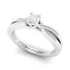 Jewelove™ Rings 4 Prong Platinum Solitaire Ring with a Twist JL PT 676