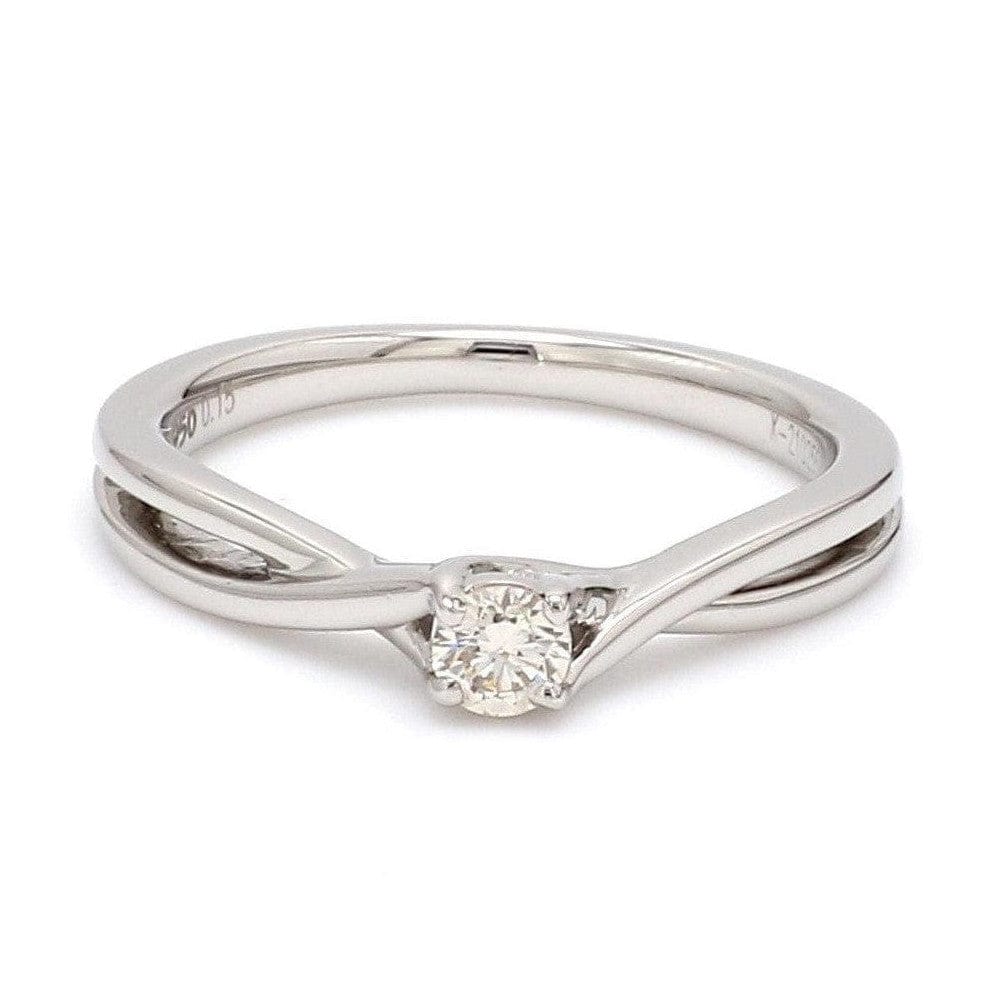 Jewelove™ Rings 4 Prong Platinum Solitaire Ring with a Twist JL PT 676