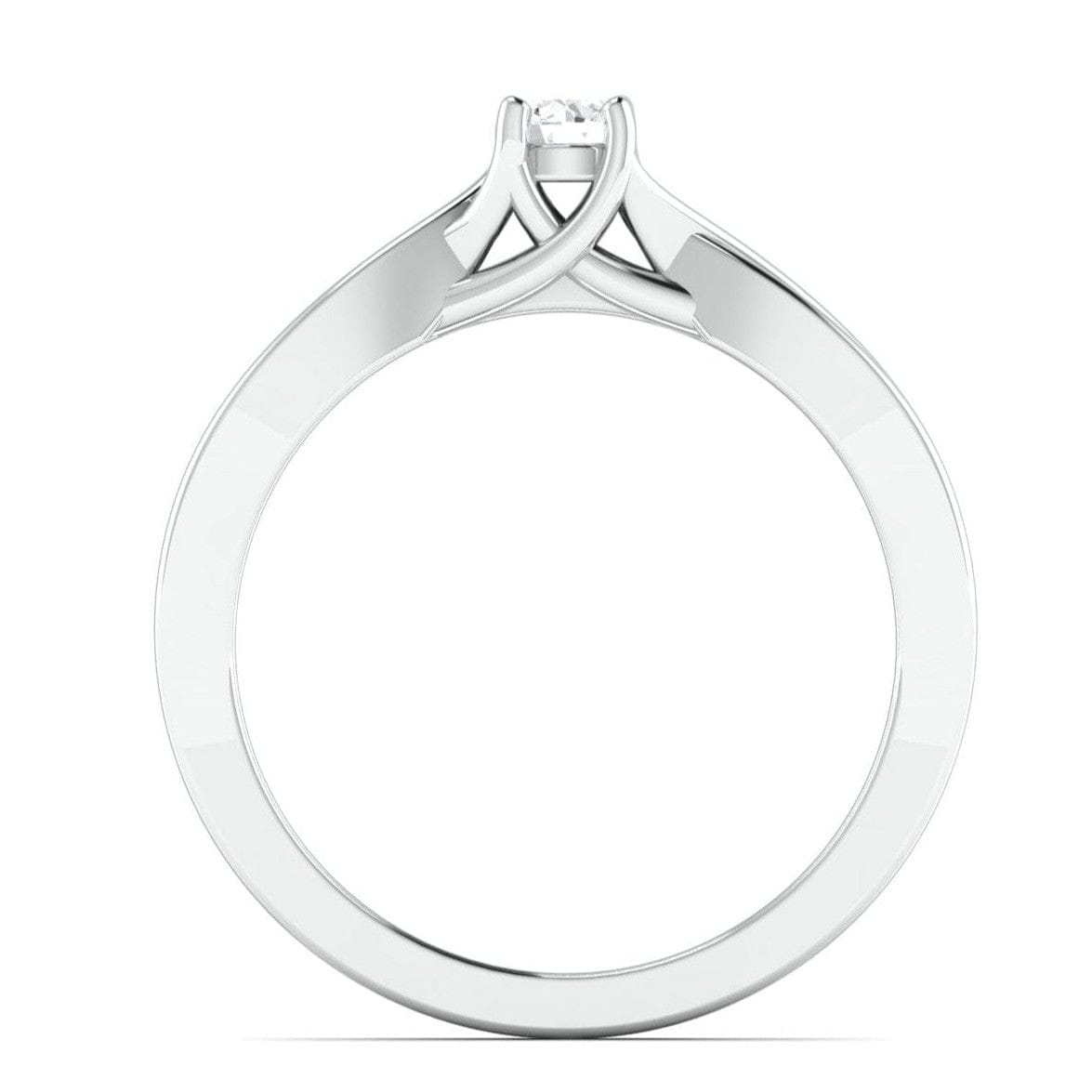 Jewelove™ Rings 4 Prong Platinum Solitaire Ring with a Twist JL PT 676