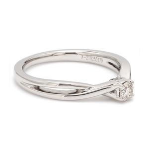 Jewelove™ Rings 4 Prong Platinum Solitaire Ring with a Twist JL PT 676