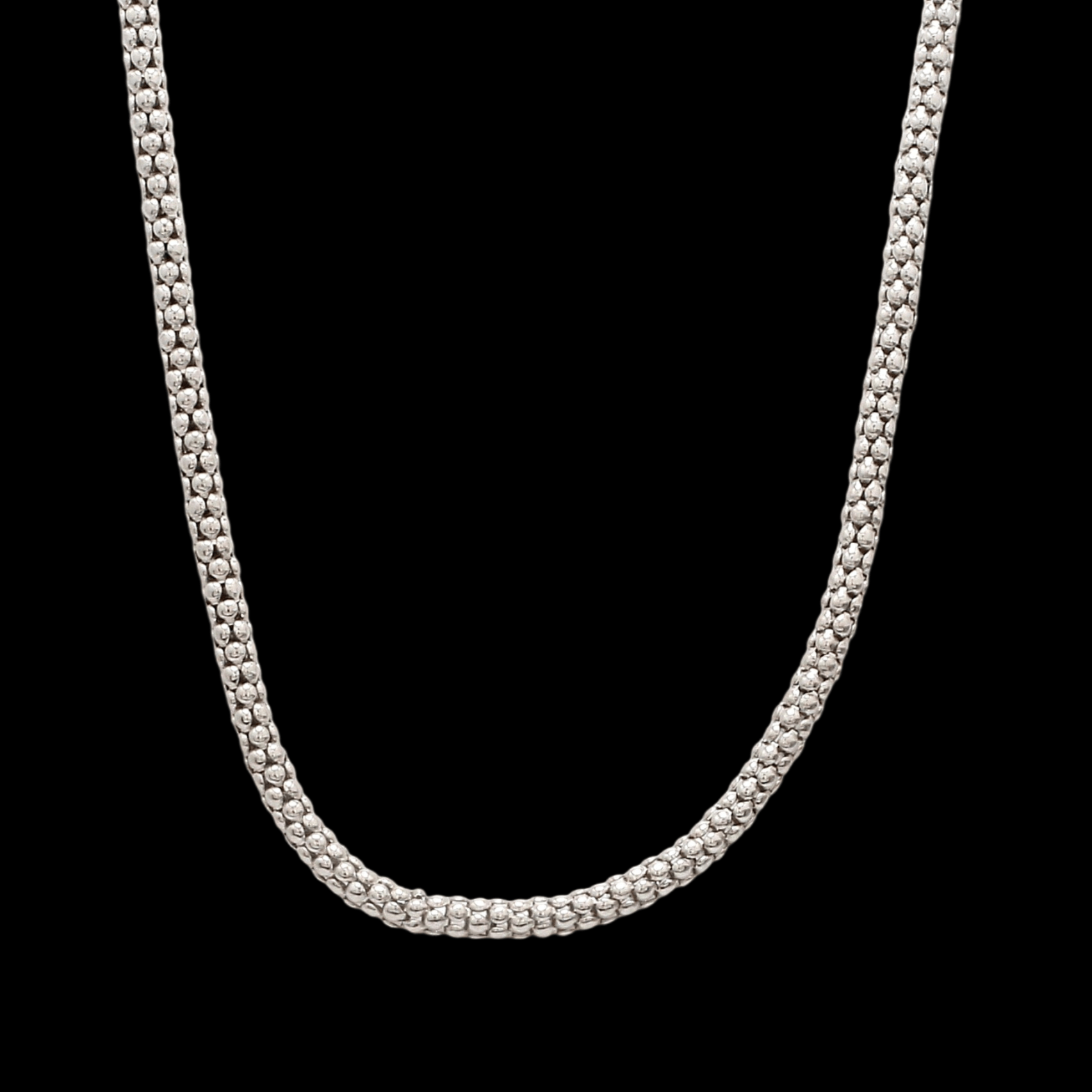 Jewelove™ Chains 4mm Japanese PopCorn Platinum Chain for Men JL PT CH 1004-B