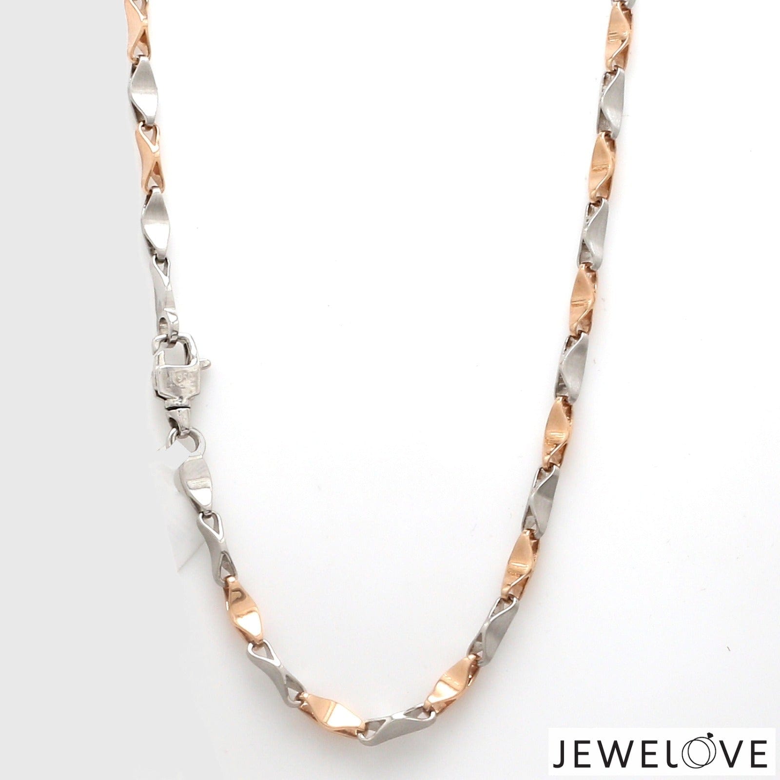 Jewelove™ Chains 4mm Platinum Rose Gold Chain Men JL PT CH 1270