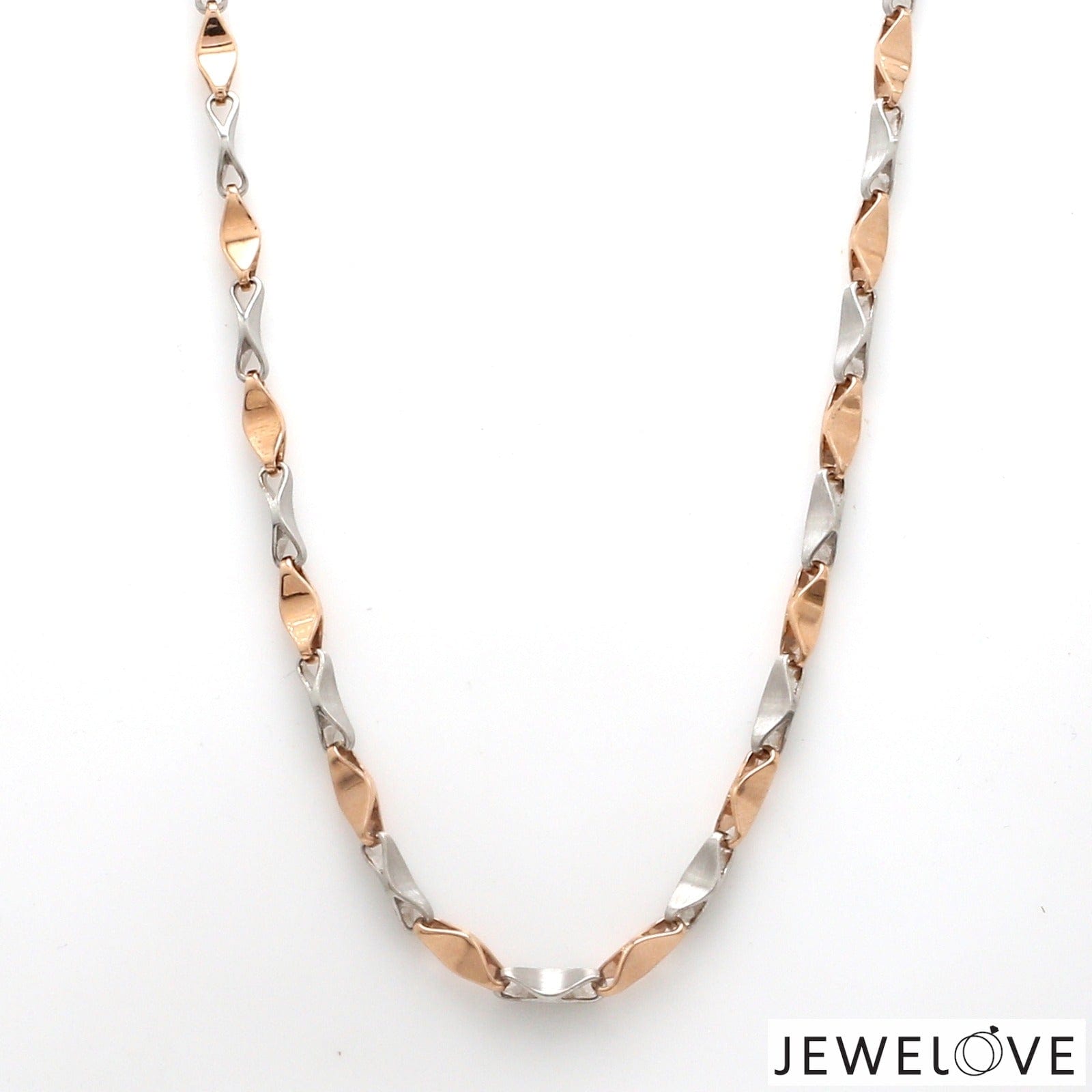 Jewelove™ Chains 4mm Platinum Rose Gold Chain Men JL PT CH 1270