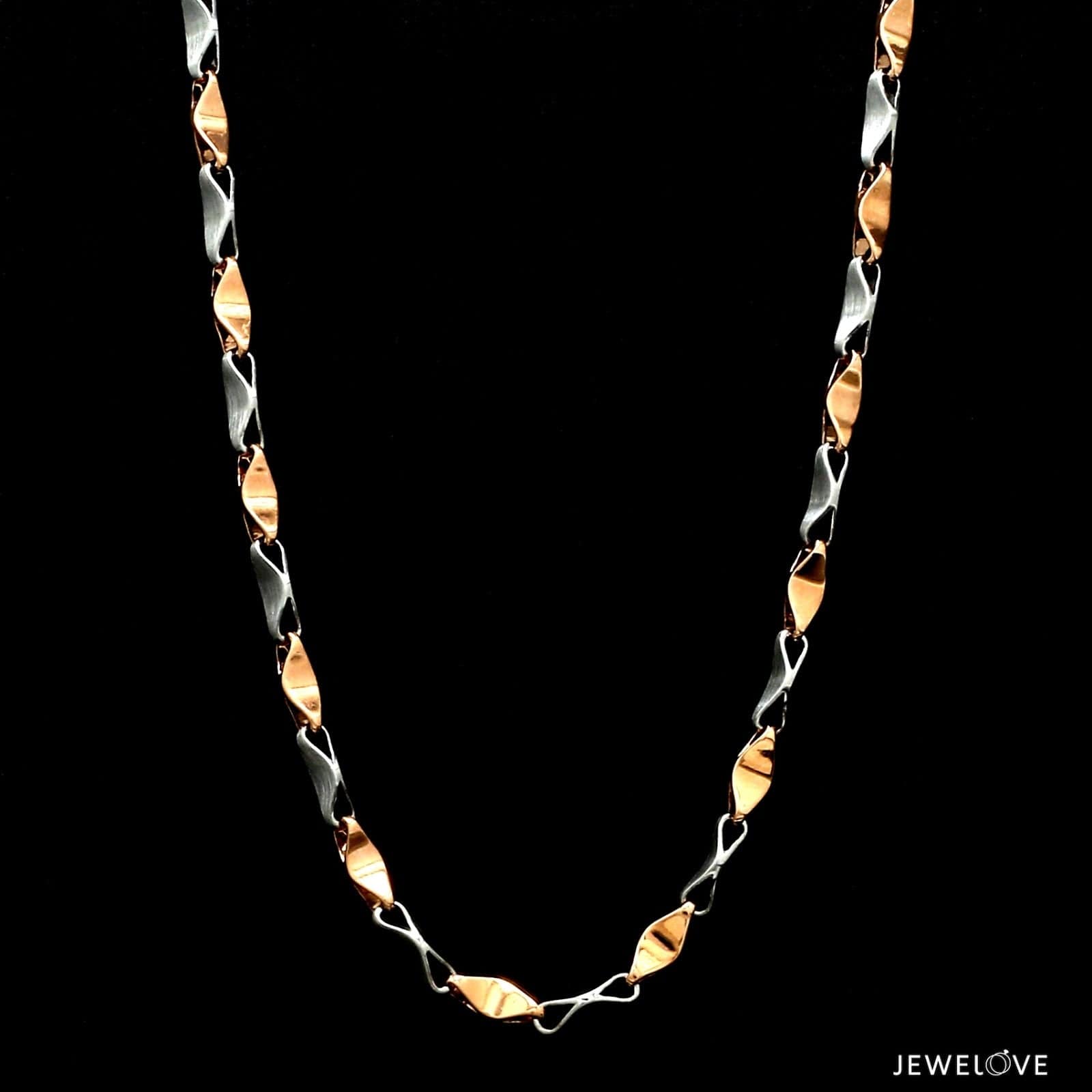 Jewelove™ Chains 4mm Platinum Rose Gold Chain Men JL PT CH 1270