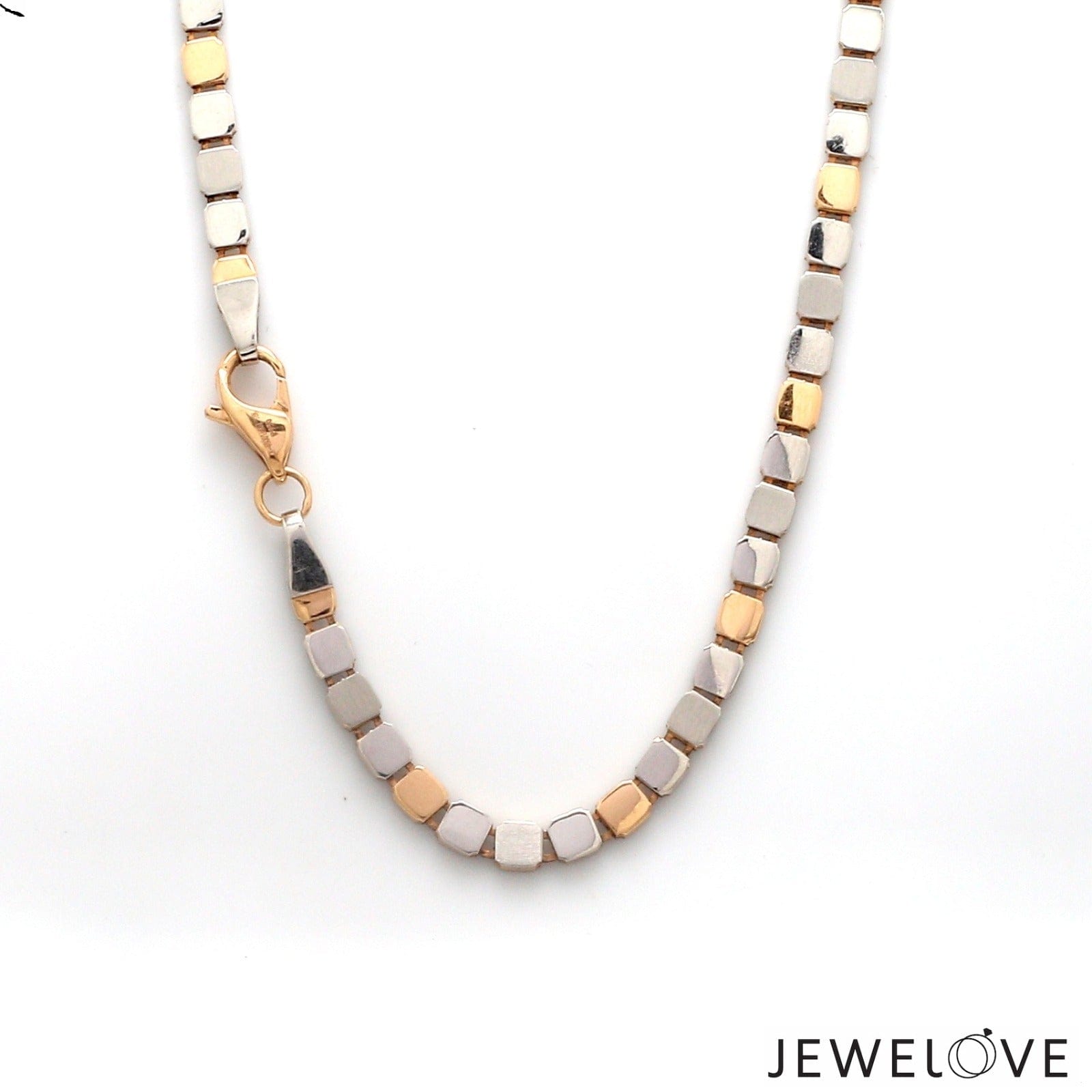 Jewelove™ Chains 4mm Platinum Rose Gold Chain with Matte & Hi-Polish for Men JL PT CH 1269