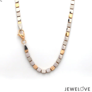 Jewelove™ Chains 4mm Platinum Rose Gold Chain with Matte & Hi-Polish for Men JL PT CH 1269