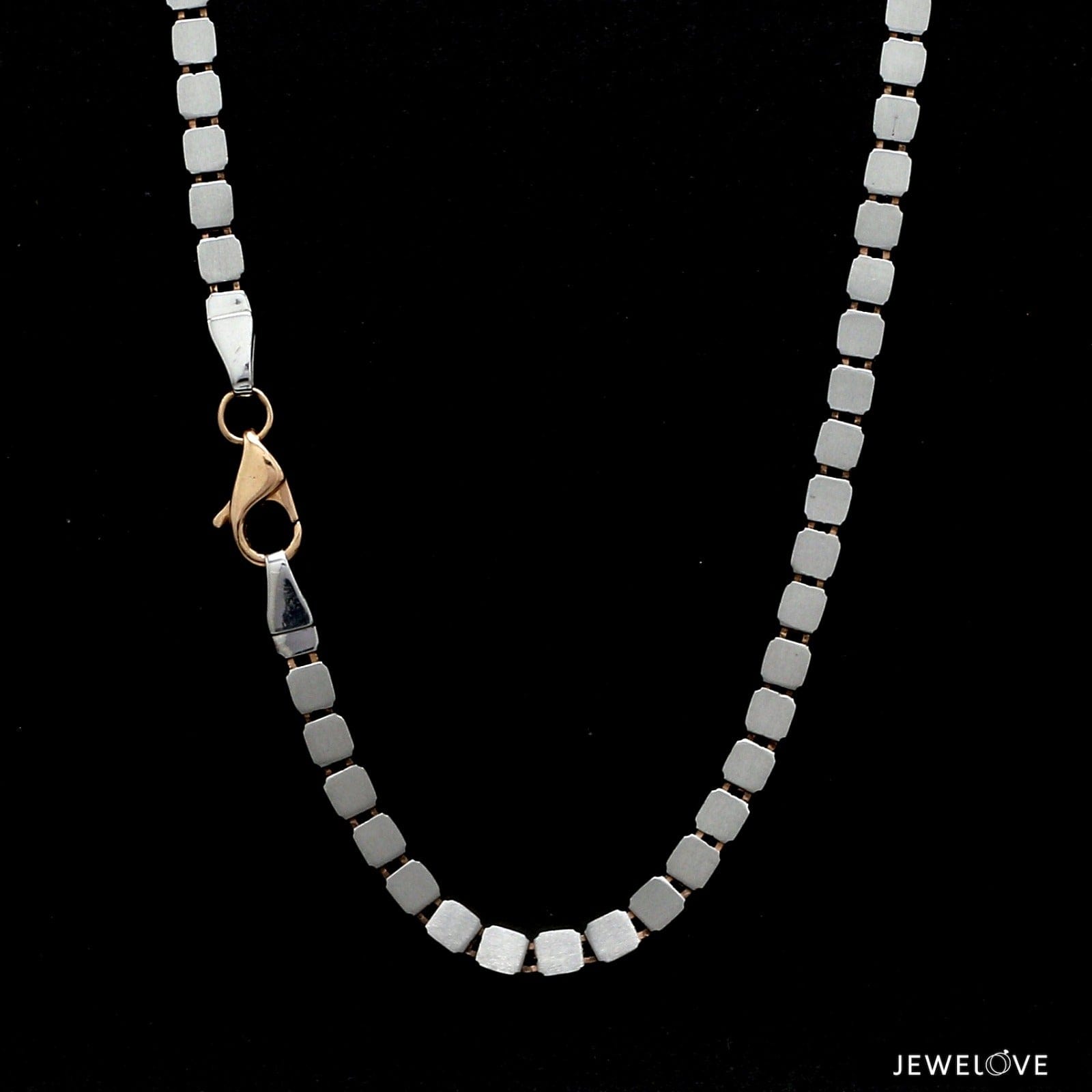 Jewelove™ Chains 4mm Platinum Rose Gold Chain with Matte & Hi-Polish for Men JL PT CH 1269