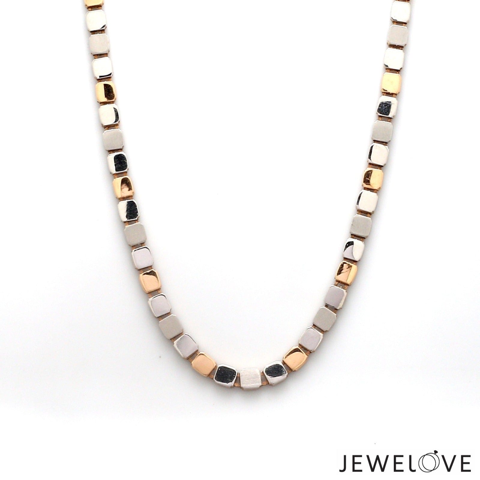 Jewelove™ Chains 4mm Platinum Rose Gold Chain with Matte & Hi-Polish for Men JL PT CH 1269