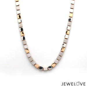 Jewelove™ Chains 4mm Platinum Rose Gold Chain with Matte & Hi-Polish for Men JL PT CH 1269