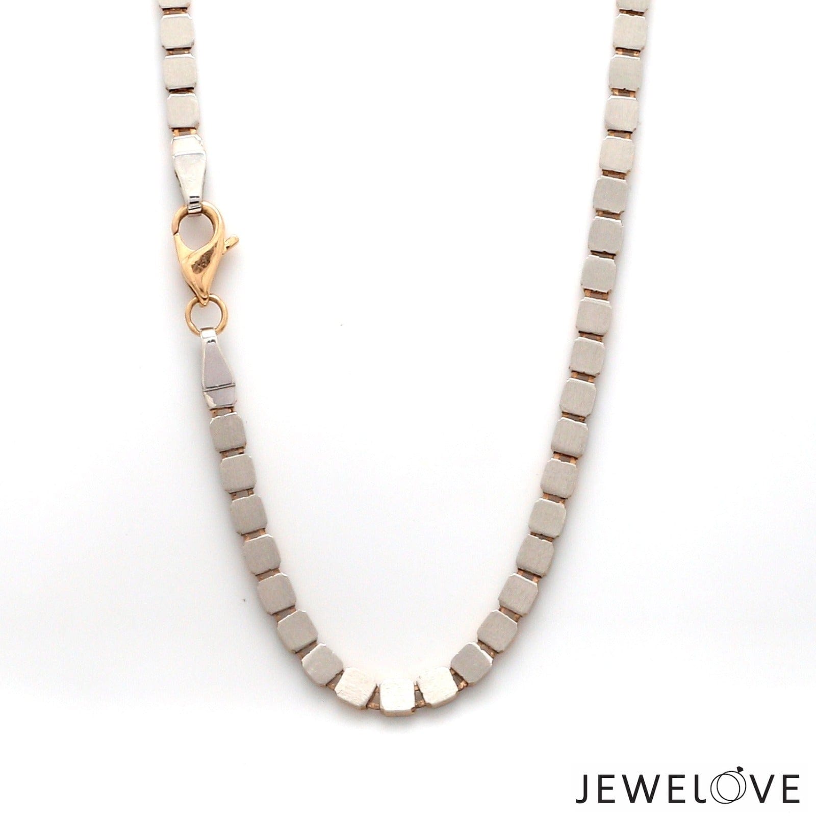 Jewelove™ Chains 4mm Platinum Rose Gold Chain with Matte & Hi-Polish for Men JL PT CH 1269