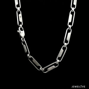 Jewelove™ Chains 5.25mm Designer Linked Platinum Chain for Men JL PT CH 1278