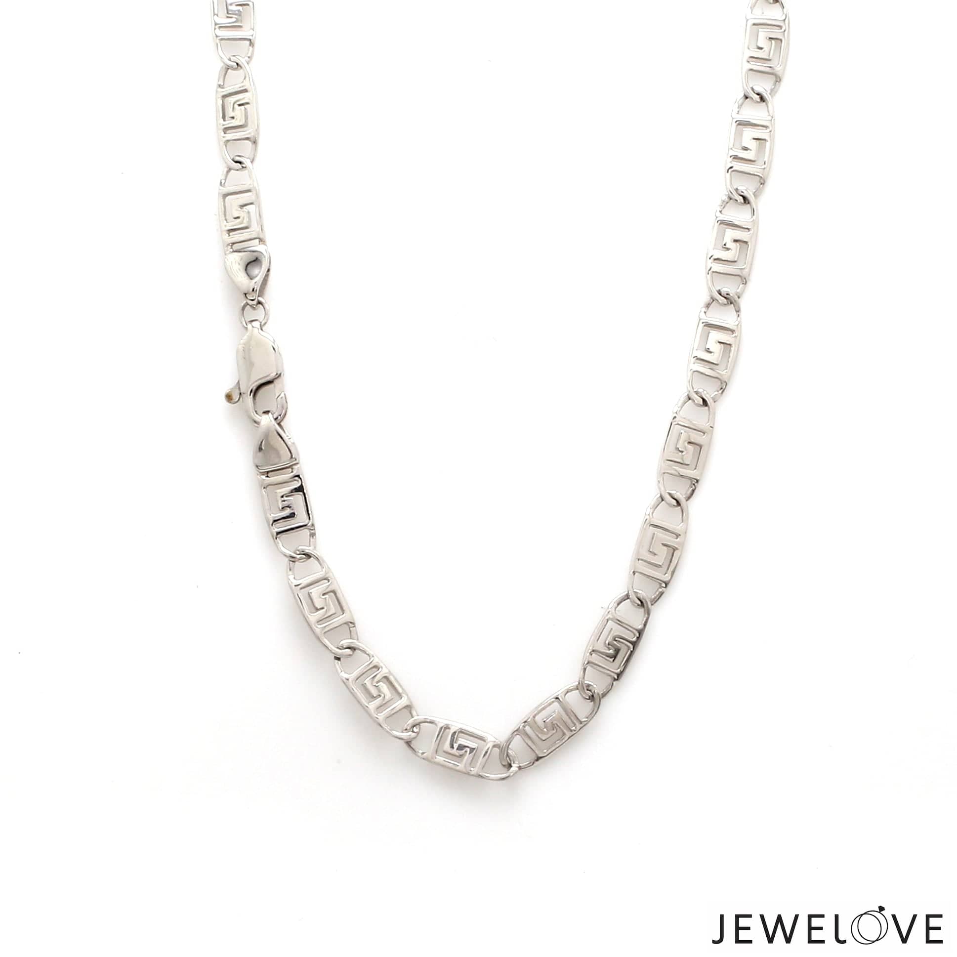 Jewelove™ Chains 5.25mm Designer Linked Platinum Chain for Men JL PT CH 1282