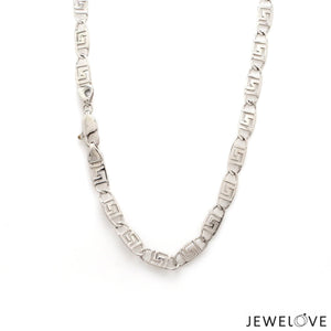 Jewelove™ Chains 5.25mm Designer Linked Platinum Chain for Men JL PT CH 1282