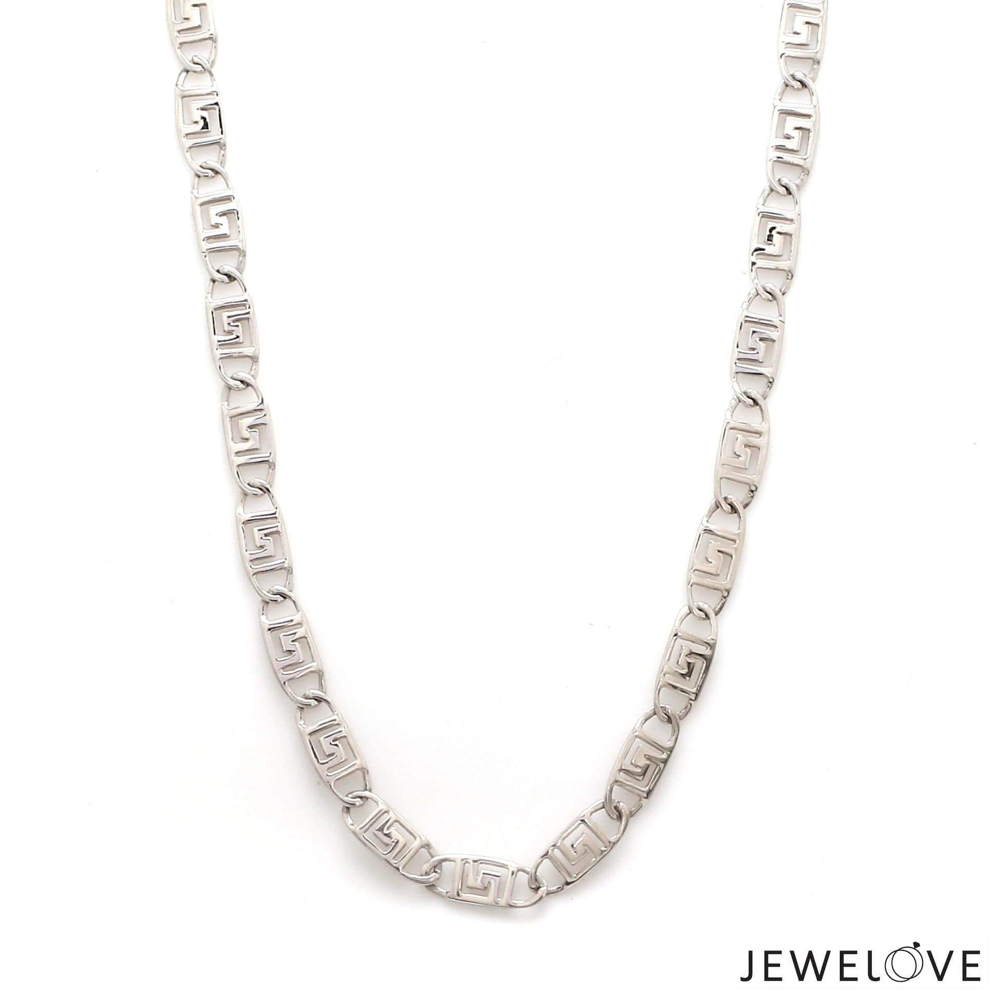 Jewelove™ Chains 5.25mm Designer Linked Platinum Chain for Men JL PT CH 1282