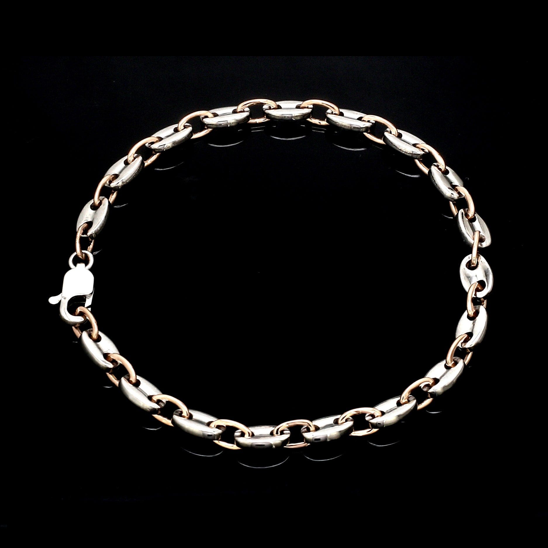 Jewelove™ Bangles & Bracelets 5.25mm Platinum & Rose Gold Bracelet for Men JL PTB 1278