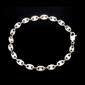 Jewelove™ Bangles & Bracelets 5.25mm Platinum & Rose Gold Bracelet for Men JL PTB 1278