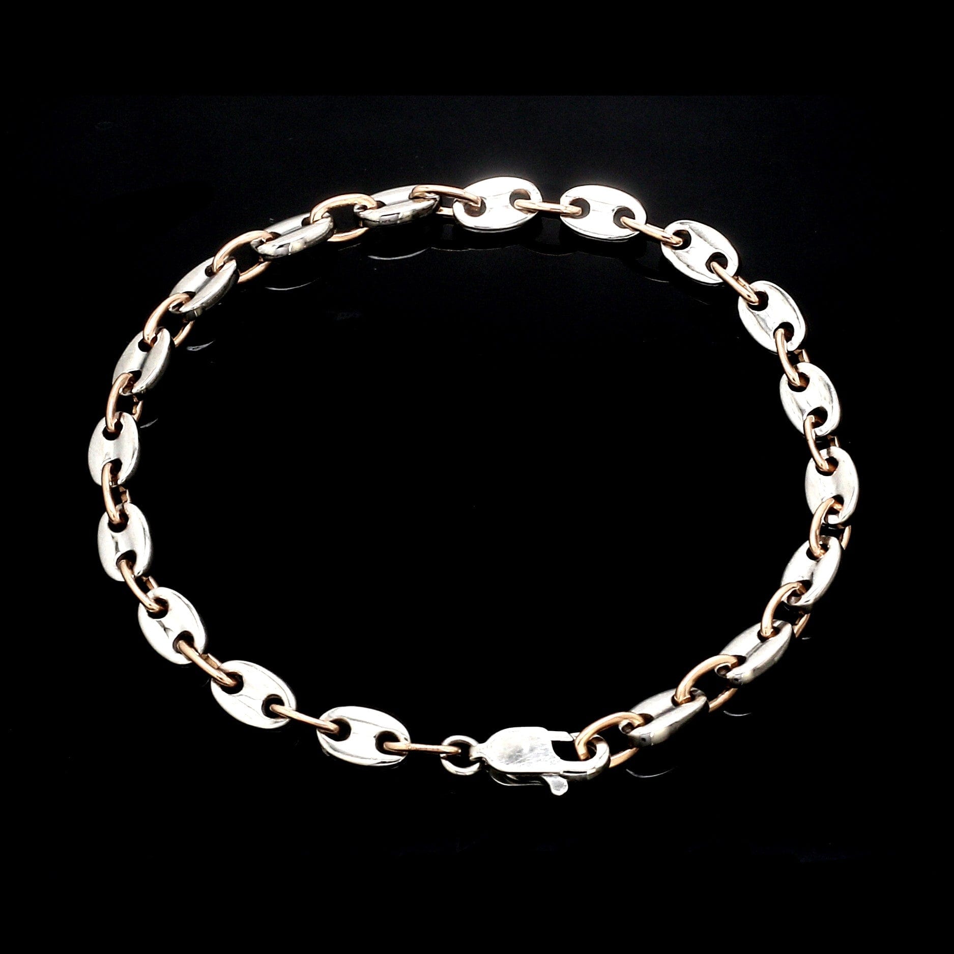 Jewelove™ Bangles & Bracelets 5.25mm Platinum & Rose Gold Bracelet for Men JL PTB 1278