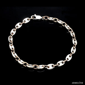 Jewelove™ Bangles & Bracelets 5.25mm Platinum & Rose Gold Bracelet for Men JL PTB 1278