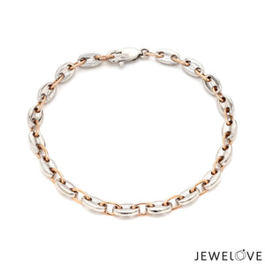 Jewelove™ Bangles & Bracelets 5.25mm Platinum & Rose Gold Bracelet for Men JL PTB 1278