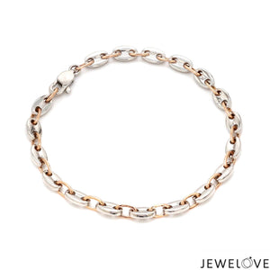 Jewelove™ Bangles & Bracelets 5.25mm Platinum & Rose Gold Bracelet for Men JL PTB 1278