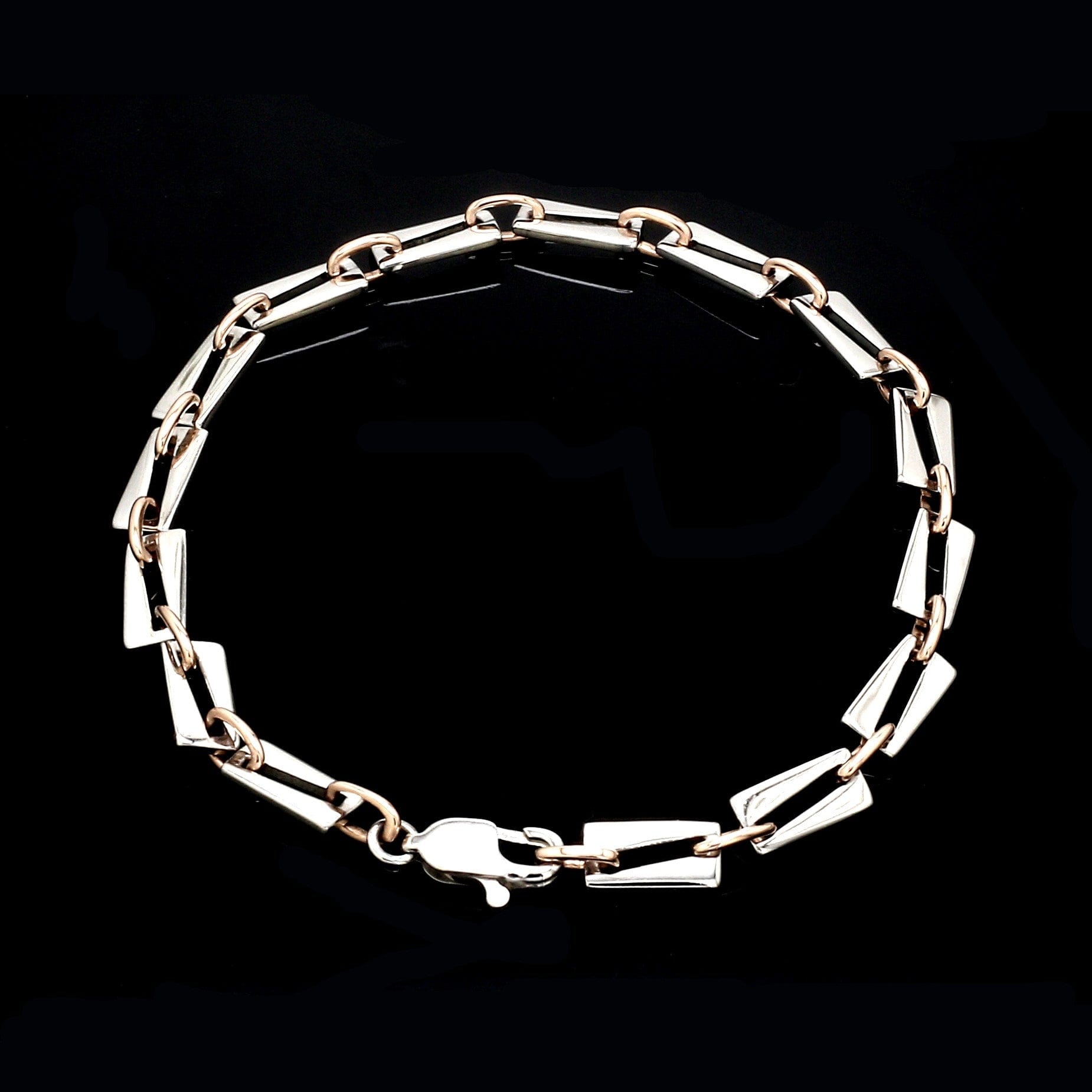 Jewelove™ Bangles & Bracelets 5.25mm Platinum & Rose Gold Bracelet for Men JL PTB 1280