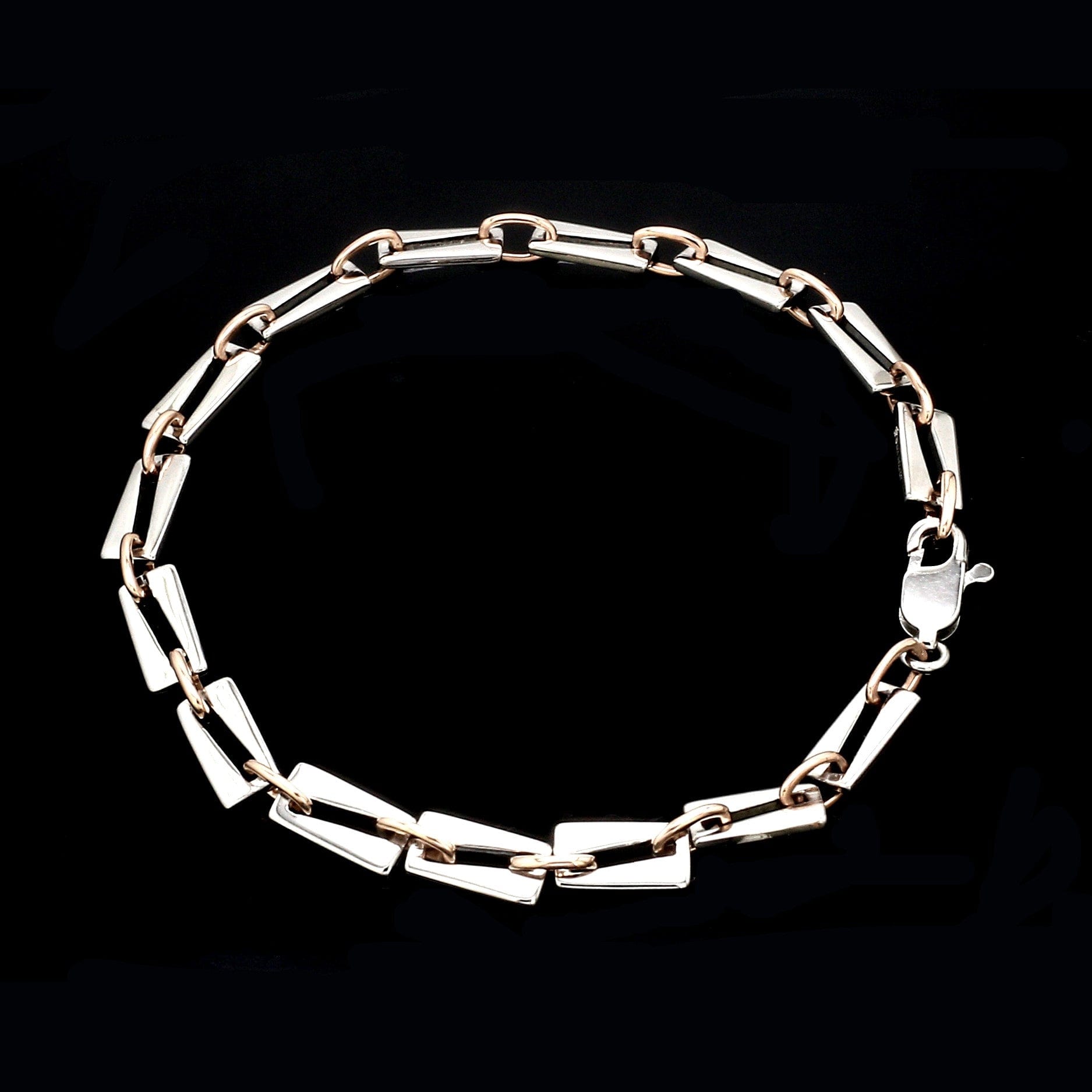 Jewelove™ Bangles & Bracelets 5.25mm Platinum & Rose Gold Bracelet for Men JL PTB 1280