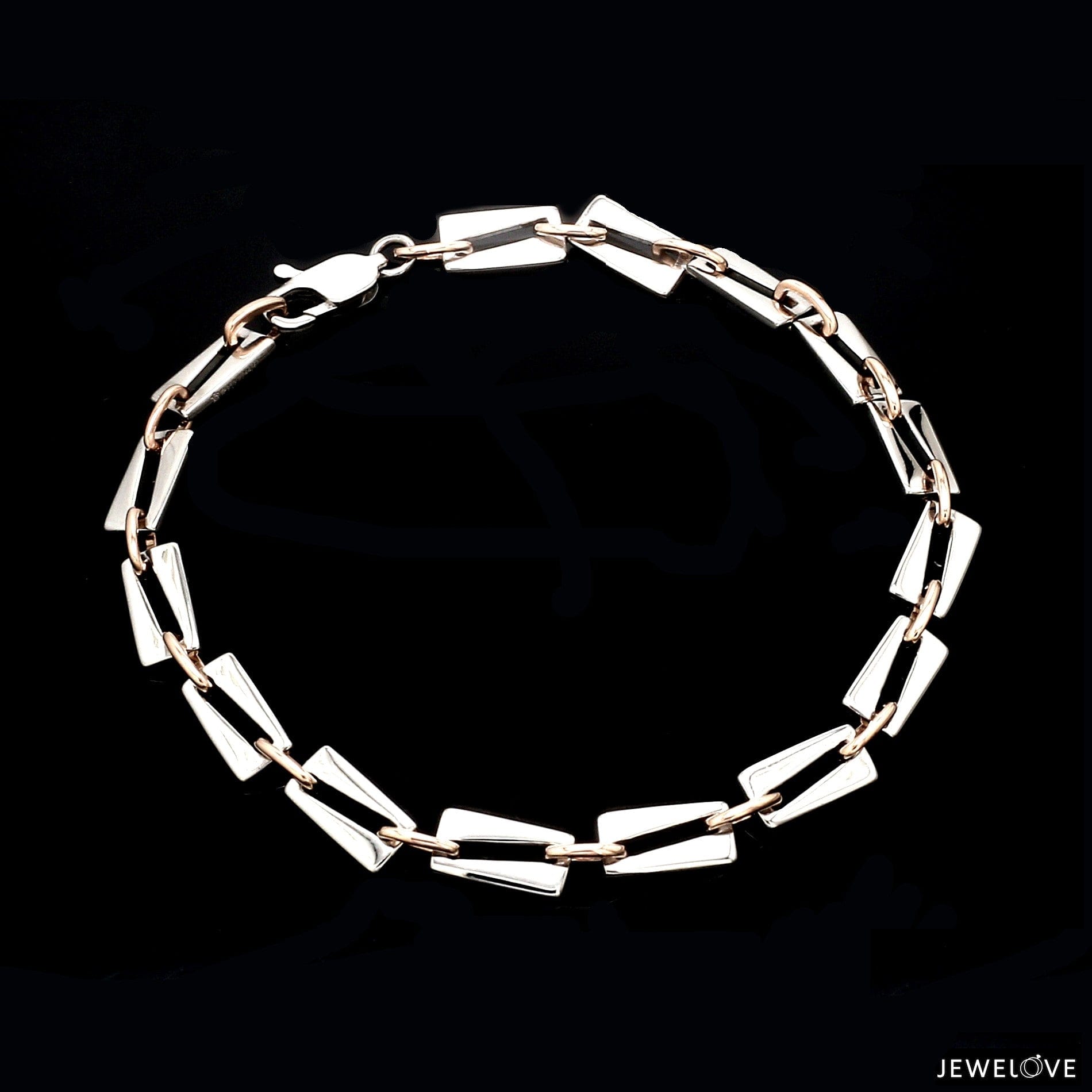 Jewelove™ Bangles & Bracelets 5.25mm Platinum & Rose Gold Bracelet for Men JL PTB 1280