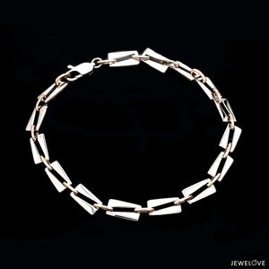 Jewelove™ Bangles & Bracelets 5.25mm Platinum & Rose Gold Bracelet for Men JL PTB 1280