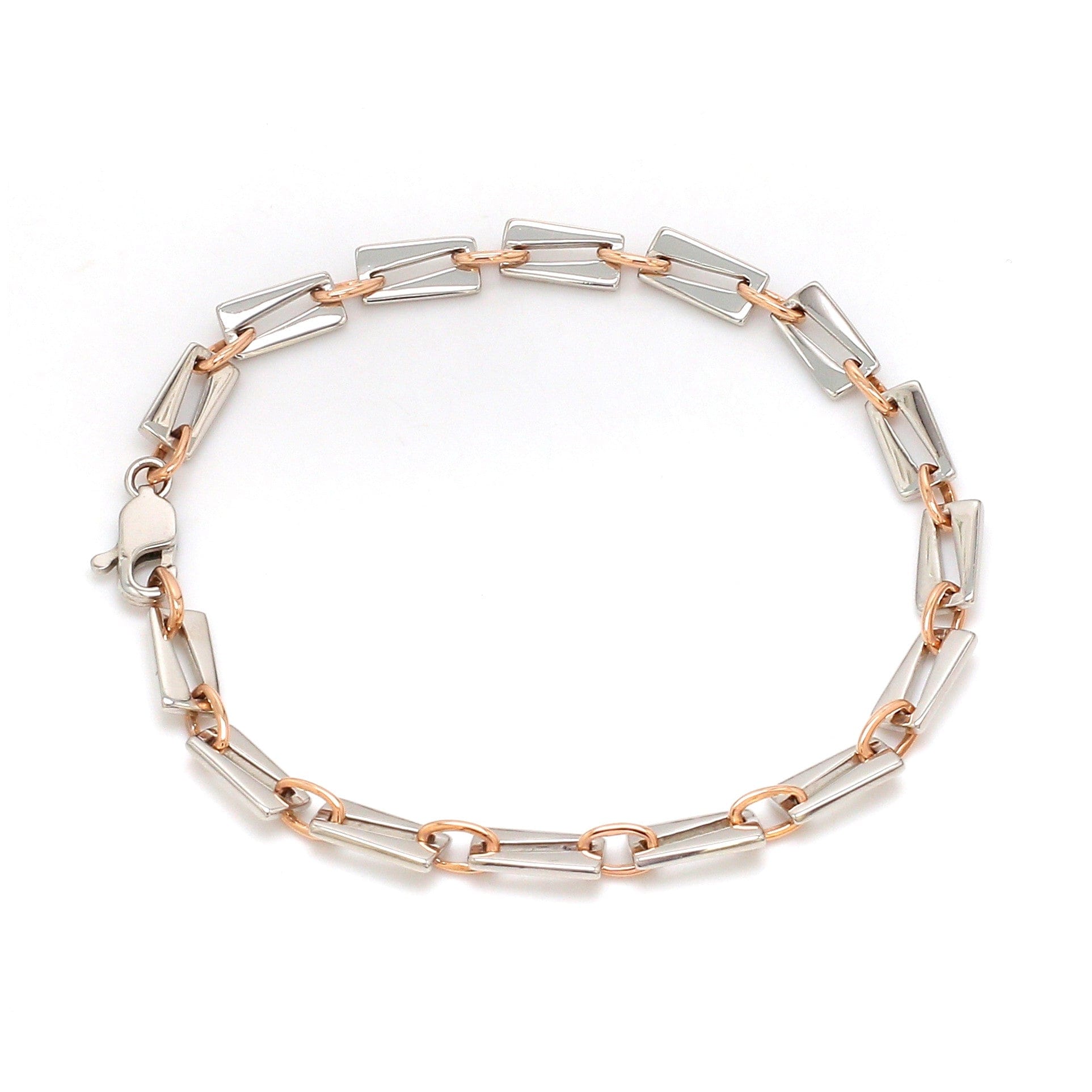 Jewelove™ Bangles & Bracelets 5.25mm Platinum & Rose Gold Bracelet for Men JL PTB 1280