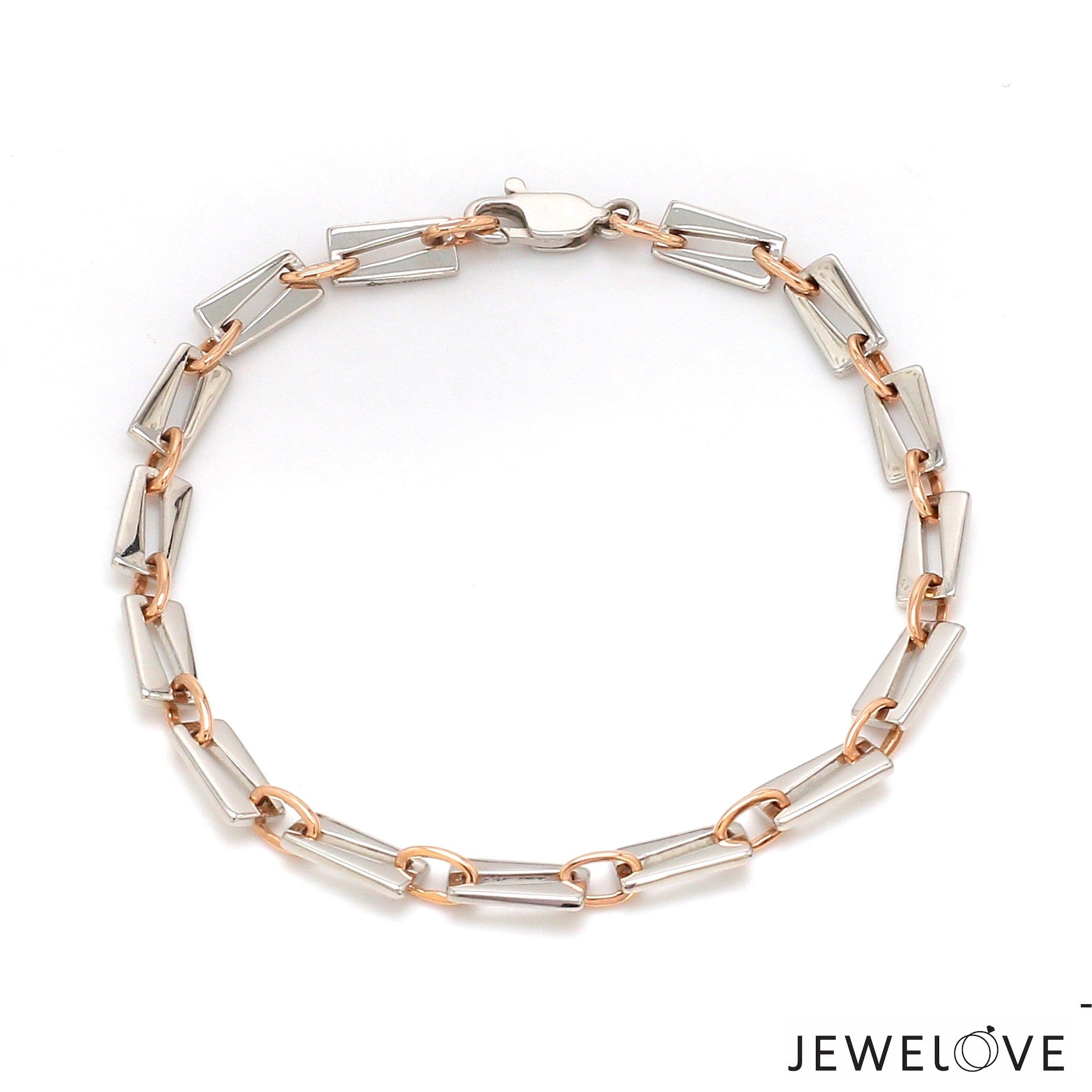 Jewelove™ Bangles & Bracelets 5.25mm Platinum & Rose Gold Bracelet for Men JL PTB 1280