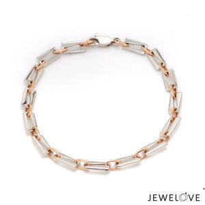 Jewelove™ Bangles & Bracelets 5.25mm Platinum & Rose Gold Bracelet for Men JL PTB 1280