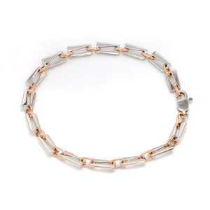 Jewelove™ Bangles & Bracelets 5.25mm Platinum & Rose Gold Bracelet for Men JL PTB 1280