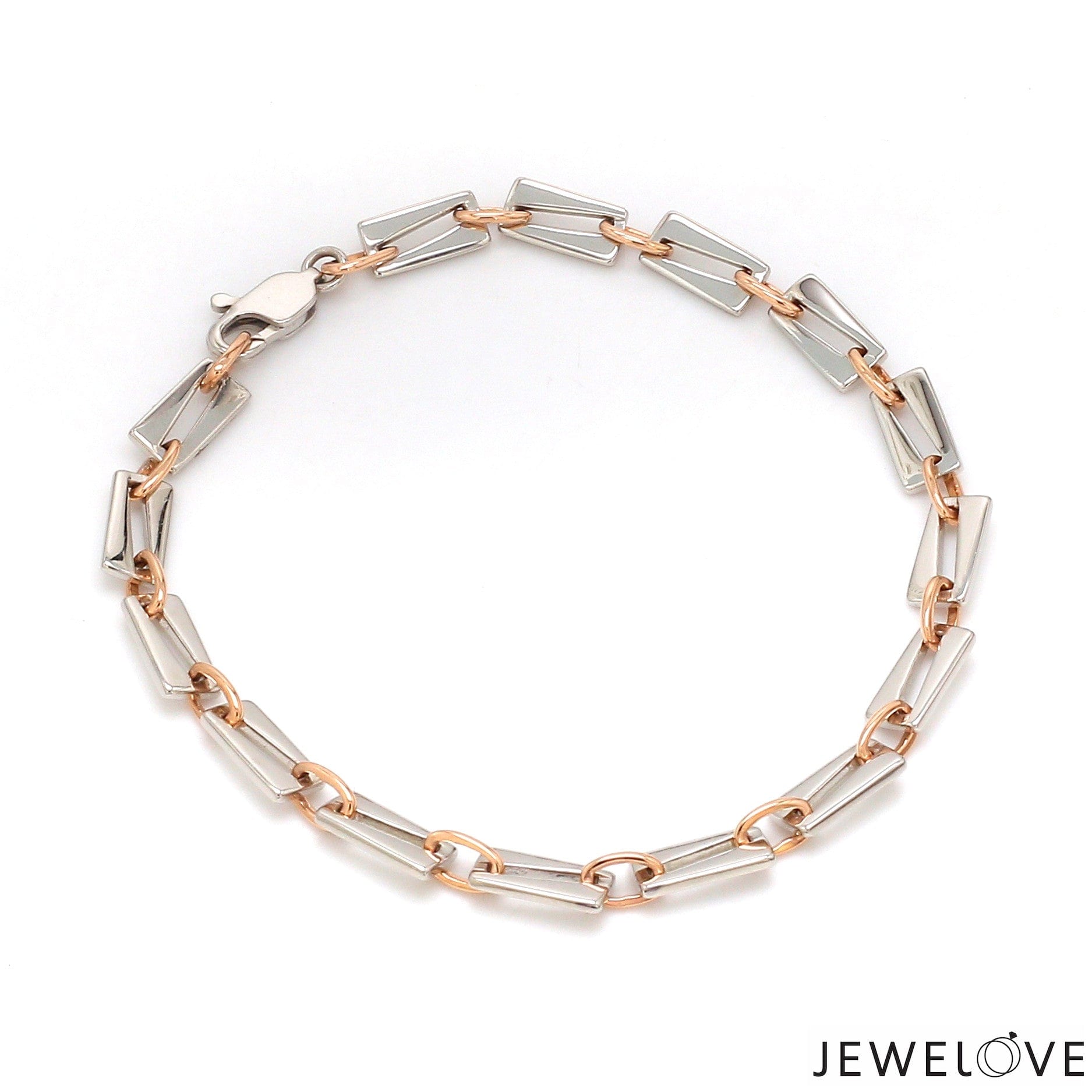 Jewelove™ Bangles & Bracelets 5.25mm Platinum & Rose Gold Bracelet for Men JL PTB 1280