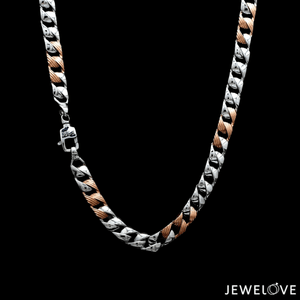 Jewelove™ Chains 5.75mm Designer Platinum + Rose Gold Chain for Men JL PT CH 1001