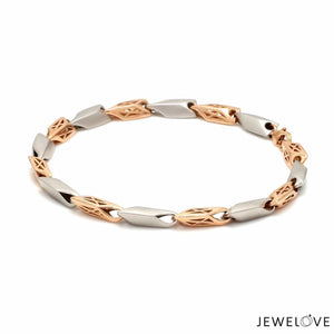 Jewelove™ Bangles & Bracelets 5.75mm Platinum & Rose Gold Bracelet for Men JL PTB 1217