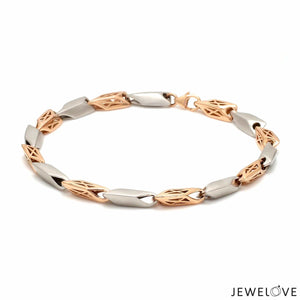 Jewelove™ Bangles & Bracelets 5.75mm Platinum & Rose Gold Bracelet for Men JL PTB 1217