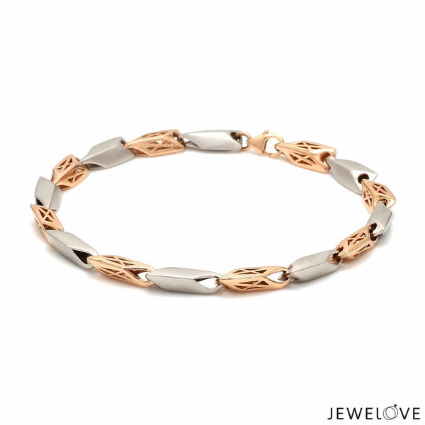 Jewelove™ Bangles & Bracelets 5.75mm Platinum & Rose Gold Bracelet for Men JL PTB 1217