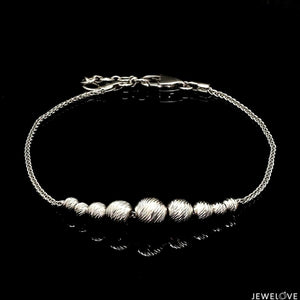 Jewelove™ Bangles & Bracelets 5.8mm Platinum Bracelet with Shine Diamond Cut Balls JL PTB 1201