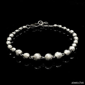 Jewelove™ Bangles & Bracelets 5.9mm Platinum Bracelet with Shine Diamond Cut Balls JL PTB 1205