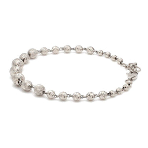 Jewelove™ Bangles & Bracelets 5.9mm Platinum Bracelet with Shine Diamond Cut Balls JL PTB 1205