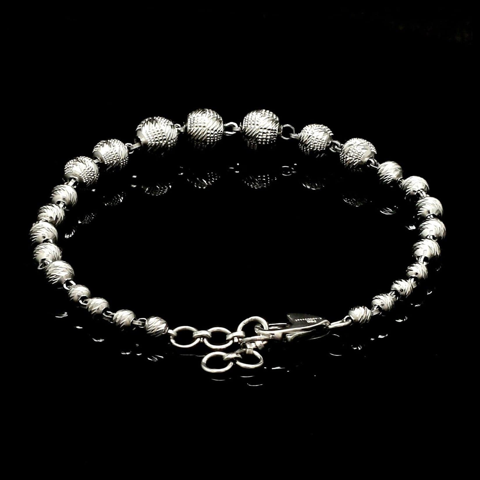 Jewelove™ Bangles & Bracelets 5.9mm Platinum Bracelet with Shine Diamond Cut Balls JL PTB 1205