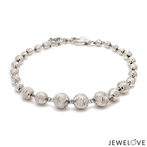 Jewelove™ Bangles & Bracelets 5.9mm Platinum Bracelet with Shine Diamond Cut Balls JL PTB 1205