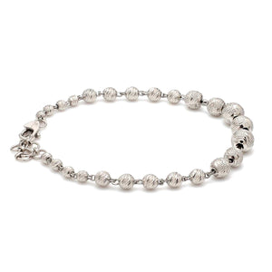 Jewelove™ Bangles & Bracelets 5.9mm Platinum Bracelet with Shine Diamond Cut Balls JL PTB 1205