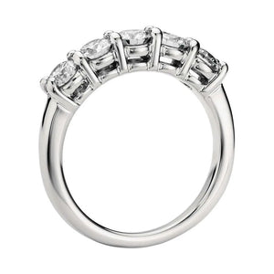 Jewelove™ Rings 5 Diamond Platinum Wedding Band for Women in Prong Setting JL PT 416