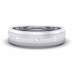 Jewelove™ Rings 5 Diamond Unisex Platinum Wedding Band JL PT 5892